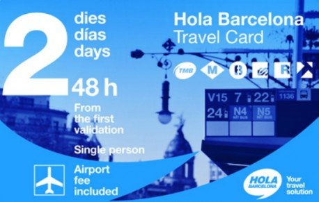 Hola Barcelona Travel Card - Transport Pass 48 hours