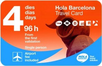 Tarjeta de viaje Hola Barcelona - Pase de transporte 96 Horas