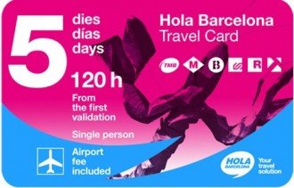 Tarjeta de viaje Hola Barcelona - Pase de transporte 120 Horas
